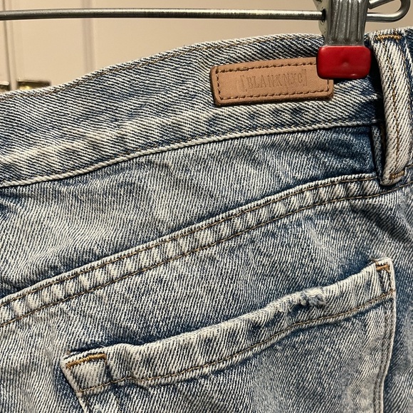 BlankNYC High Rise Distressed Blue Denim Shorts - Picture 3 of 5